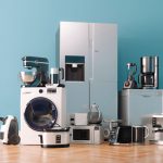 3d render of home appliances collection set