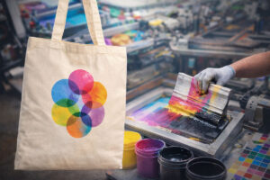 چاپ چند رنگ روی ساک پارچه ای